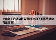 小米旗下的区块链公司[小米旗下的区块链公司是哪家]